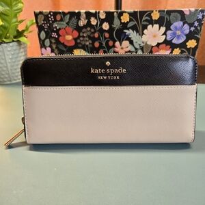 KATE SPADE Staci Colorblock Saffiano Leather Warm Beige/Black